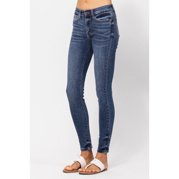 Women Skinny Jeans Cotton Blend Mid Rise Light Fading Comfortable - Picture 2 of 9